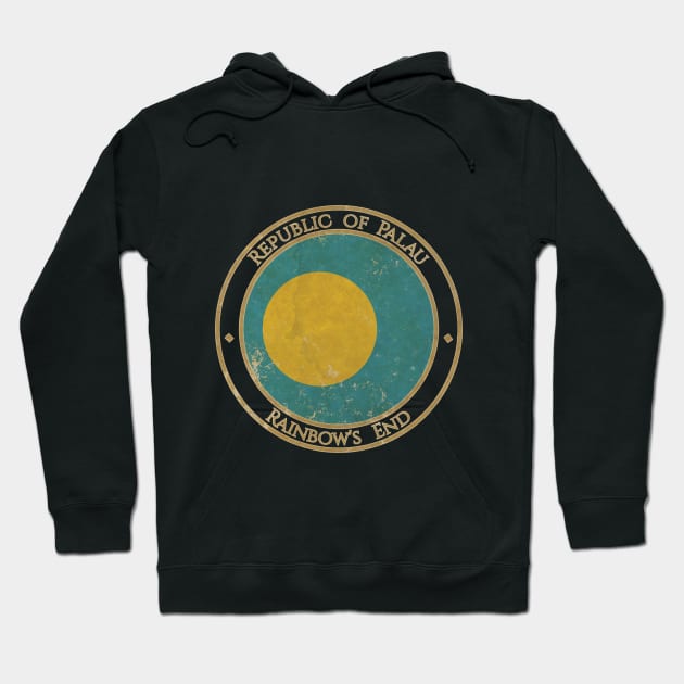 Vintage Republic of Palau Oceania Oceanian Flag Hoodie by DragonXX